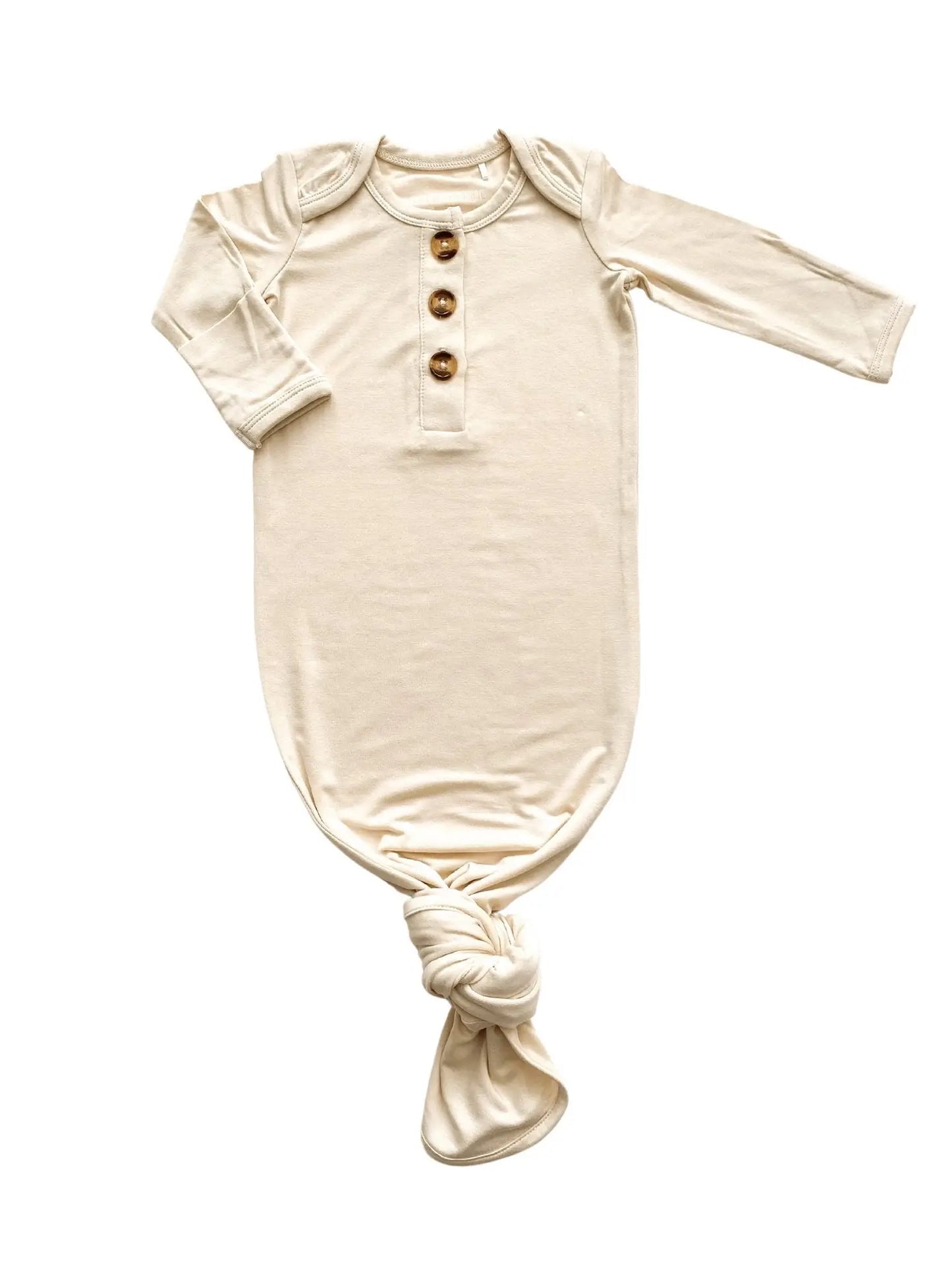 Knotted Baby Gown - Cream