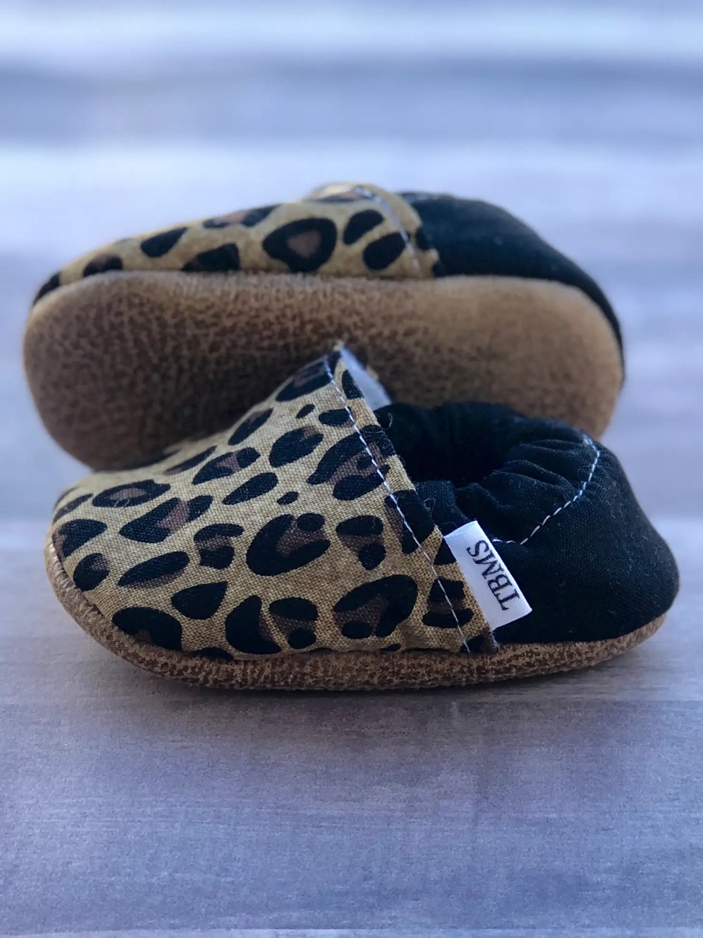 Tan Leopard Moccasins