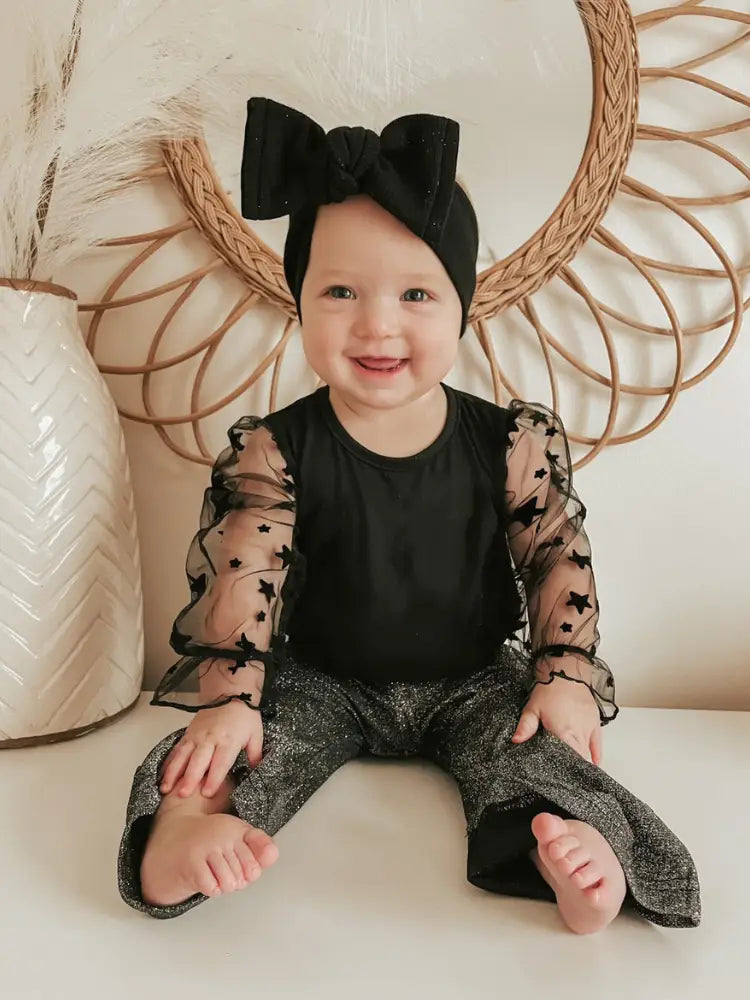 Destinee Sheer Dot Sleeve Leotard