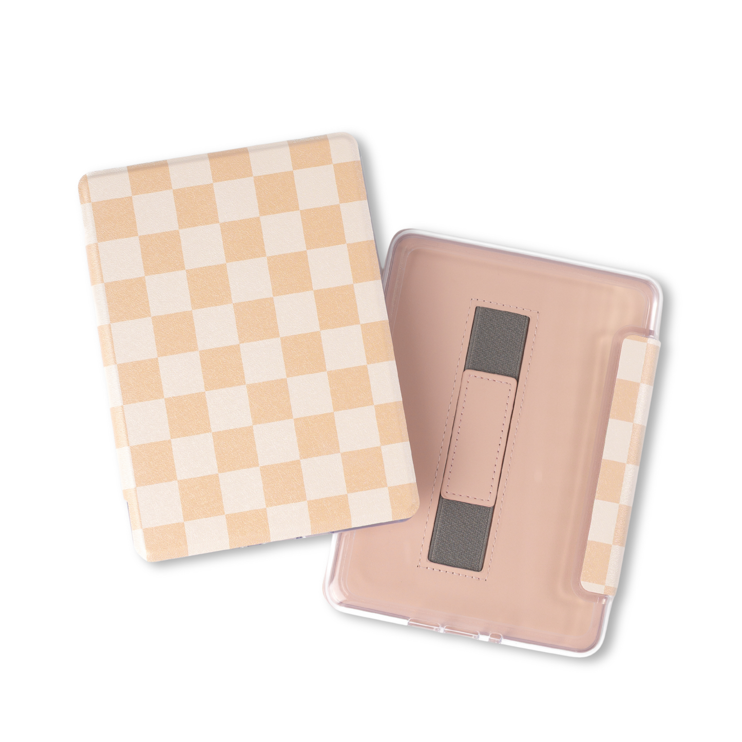 Latte Checker Clear Back Kindle Case | Bookish & Reading: Kindle Paperwhite (11th Generation)