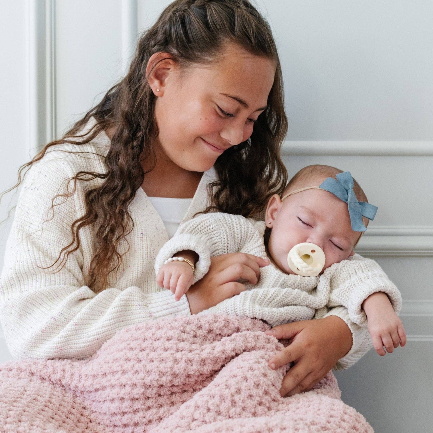 WAFFLE KNIT MINI BLANKETS: Elm