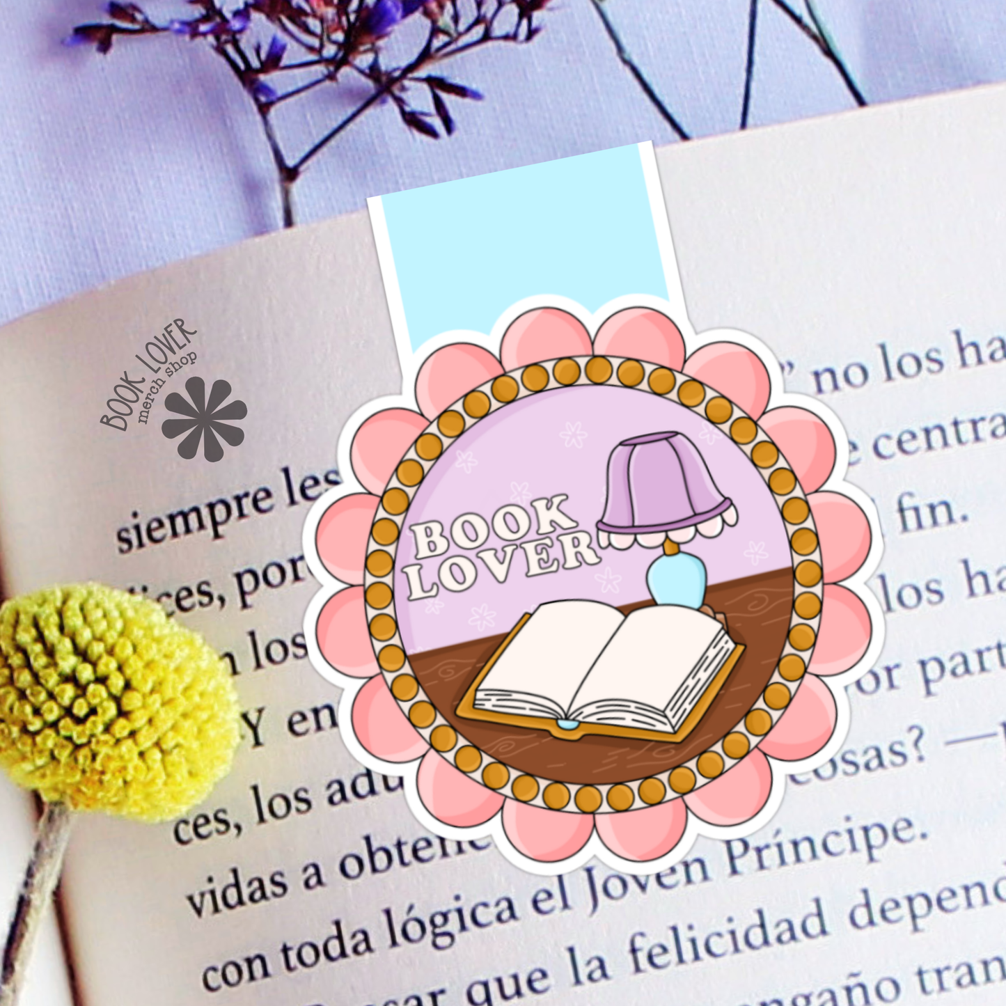 Book Lover Flower Magnetic Bookmark / Bookish Bookmark