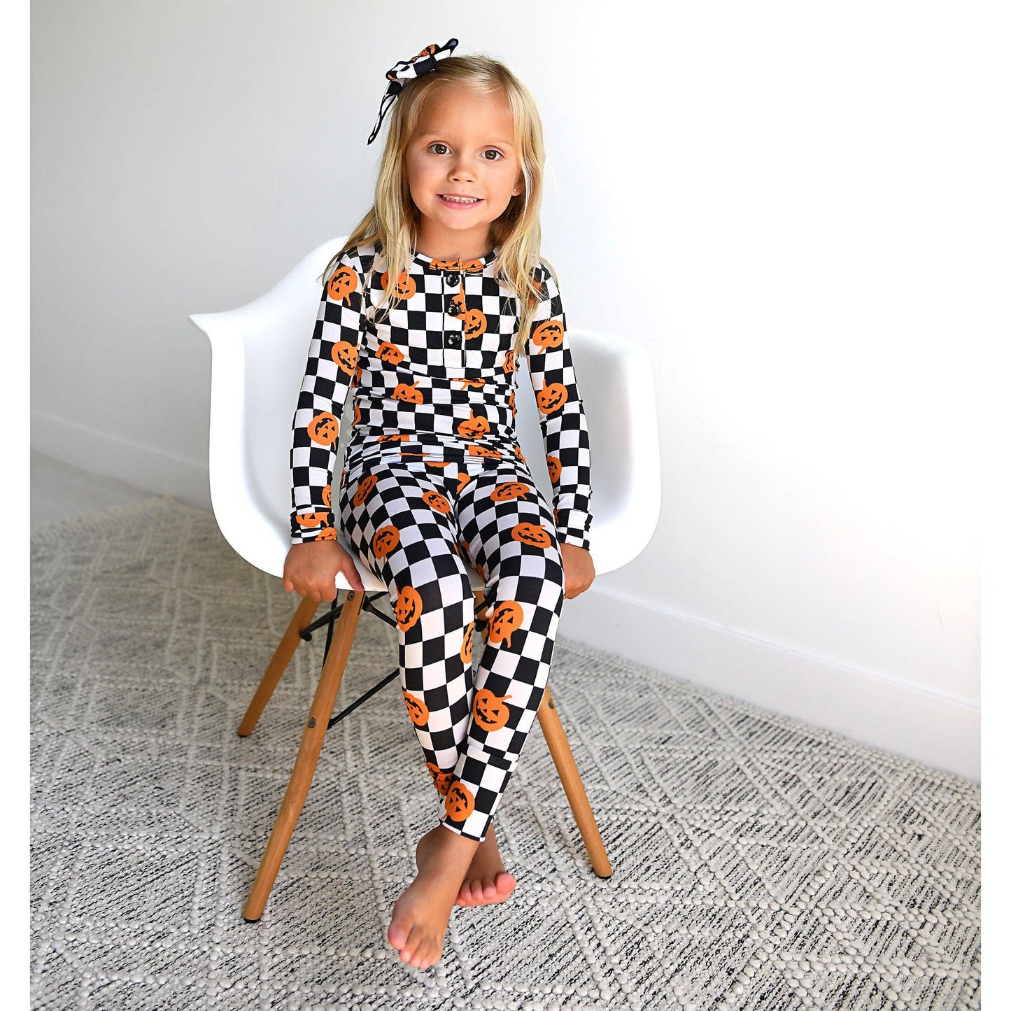 Merlin Pumpkin TWO PIECE Bamboo Halloween Kids Lounge Set: 4/5