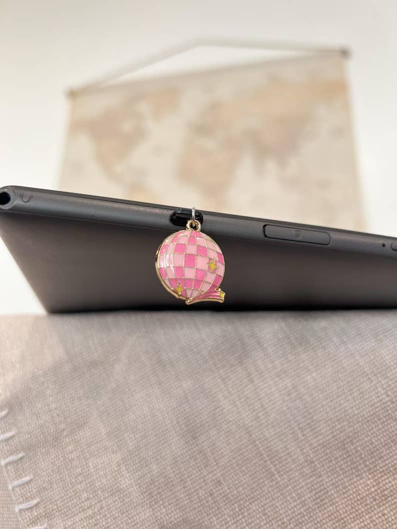 Pink Disco Ball Kindle Charm
