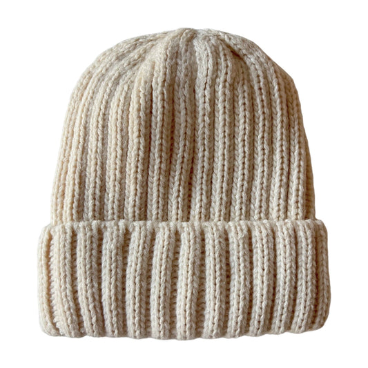 Chunky Knit Hat, Bone: Small