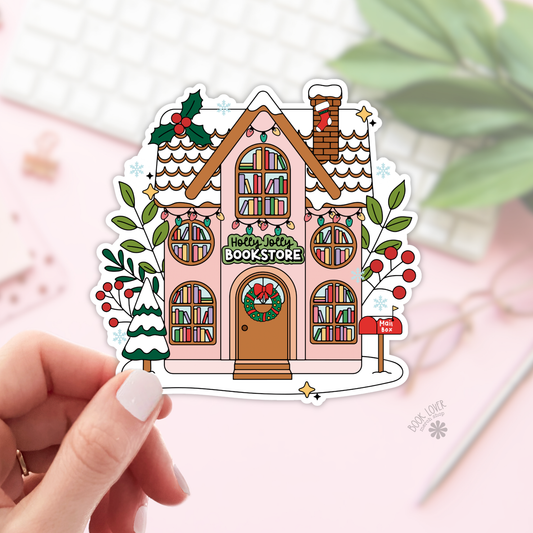 Holly Jolly Bookstore Stickers / Christmas Bookish Stickers: 3''
