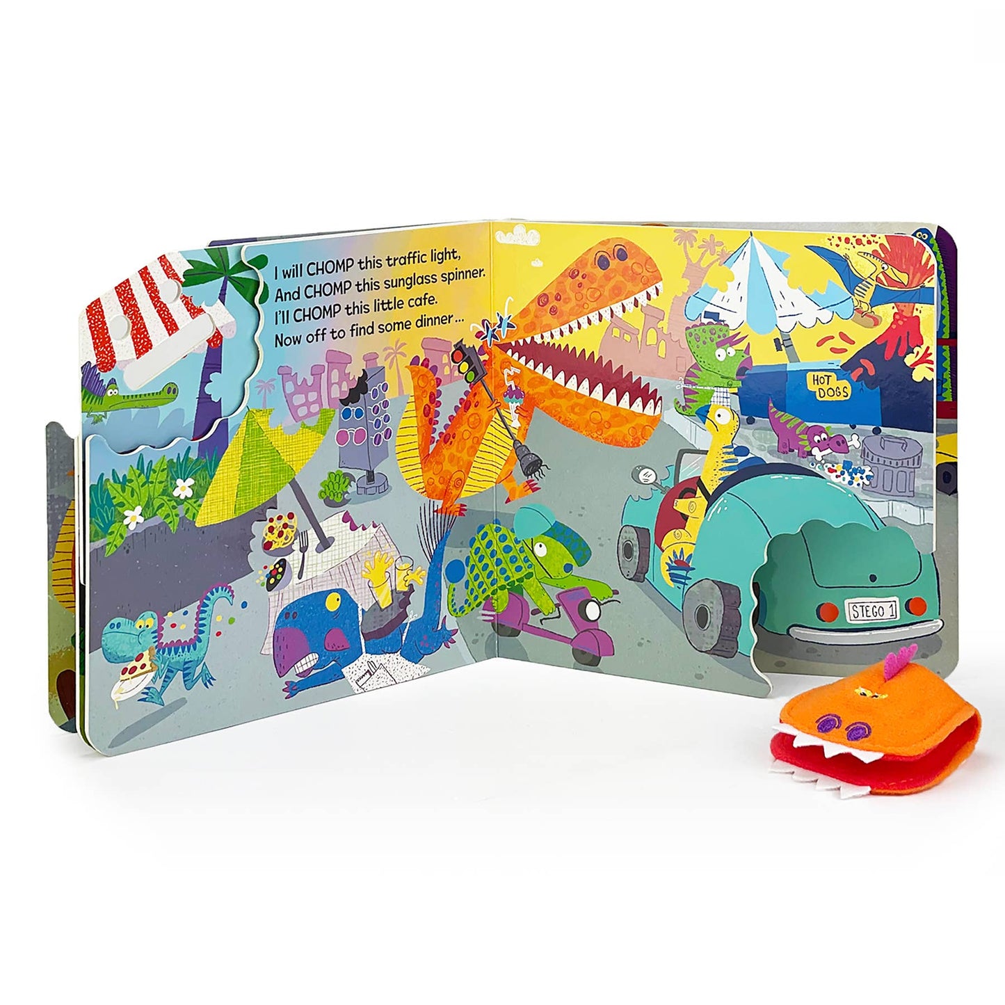 Chomp Chomp Dino Board Book with Puppet