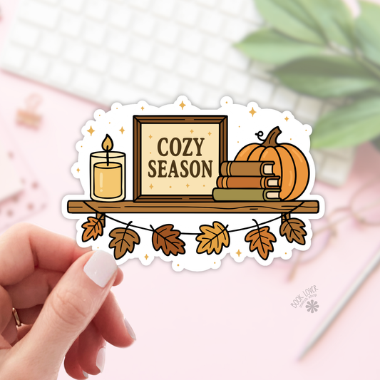 Cozy Season Shelf Stickers / Pumpkin Bookish Halloween: 2''