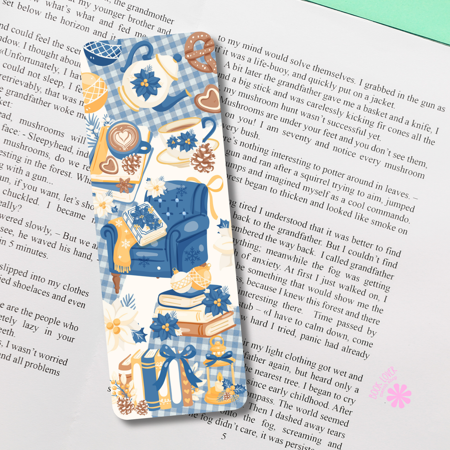 Cozy Frosted Library Bookish Bookmark / Coquette Bookish