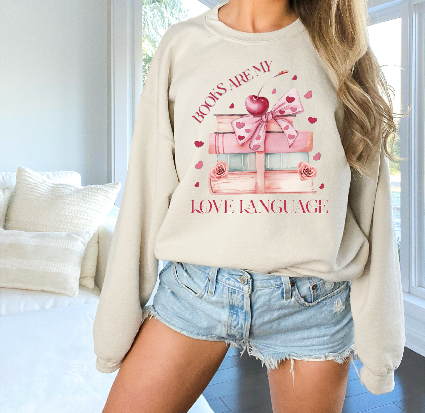 Books Are My Love Language Crewneck Sweatshirts