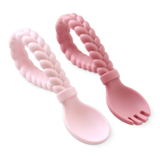 Sweetie Spoons™ Spoon + Fork Set: Pink