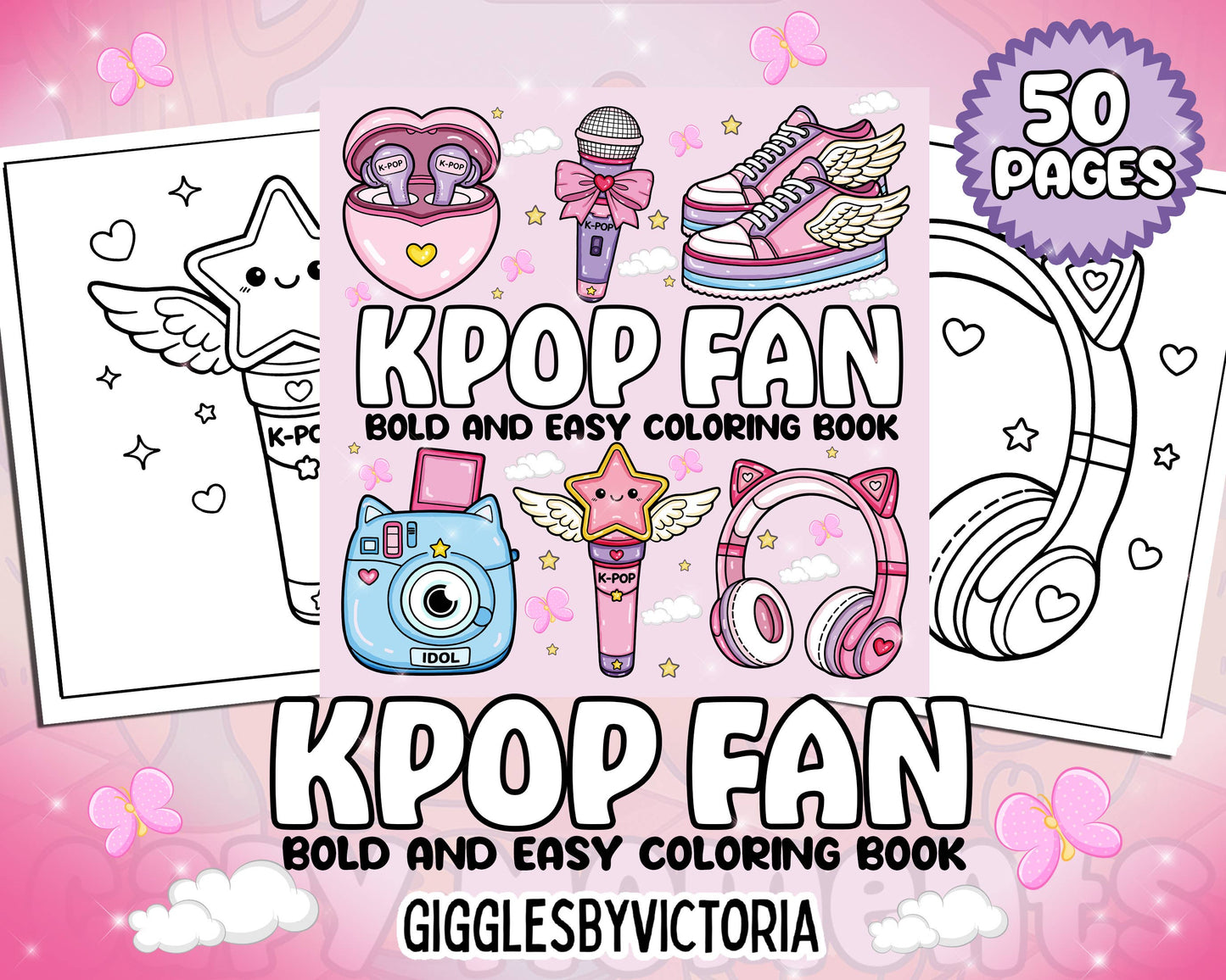 K-Pop Fan Bold and Easy Coloring Book