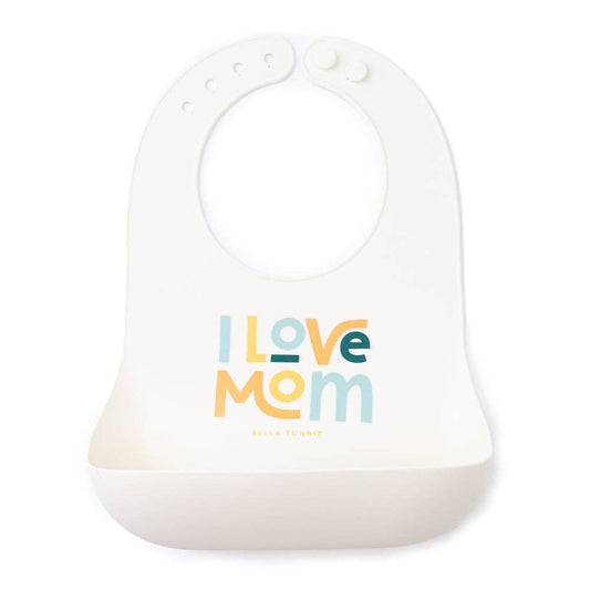 I Love Mom Wonder Bib: Off White