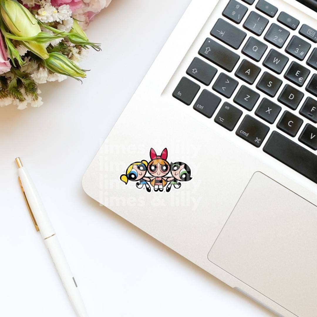 Power Puff Group Cartoon Vinyl Sticker | Funny Y2K 90s: Glossy