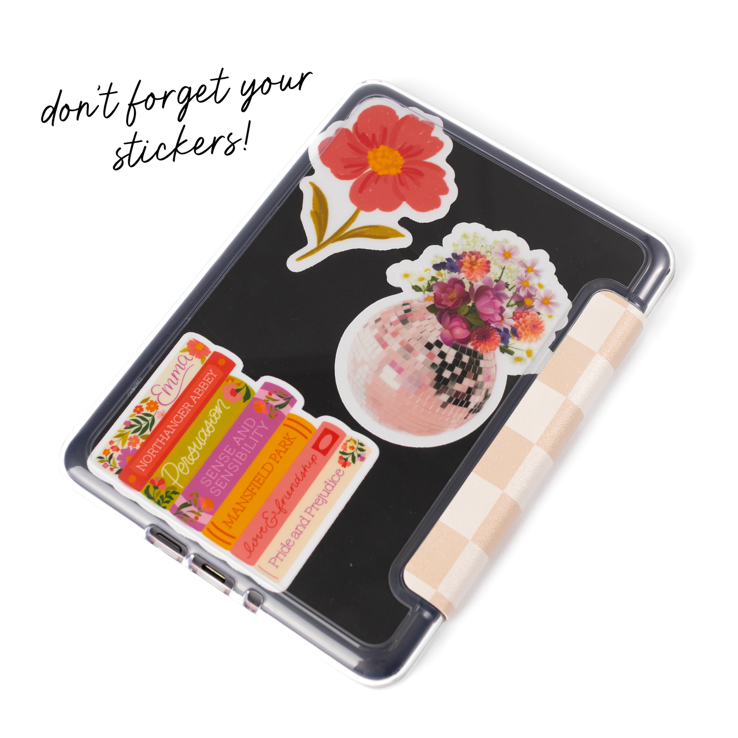 Latte Checker Clear Back Kindle Case | Bookish & Reading: Kindle Paperwhite (11th Generation)