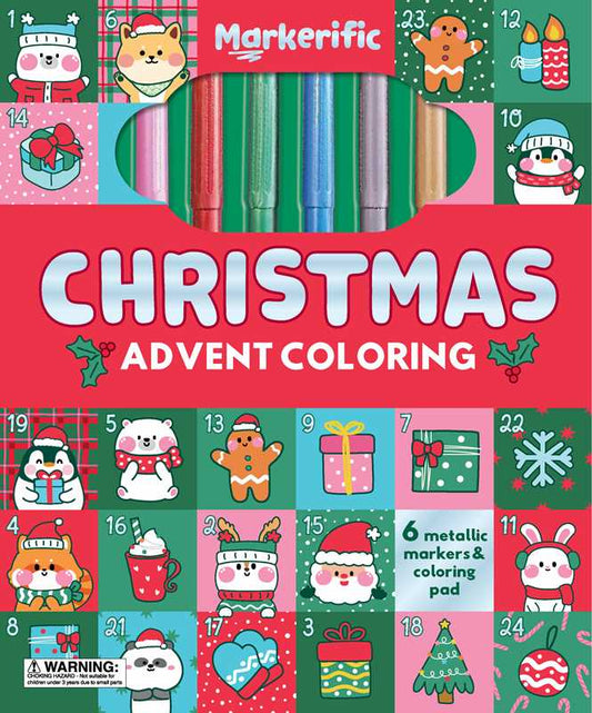 Markerific: Christmas Advent Coloring by: Folders; 48 pages / English