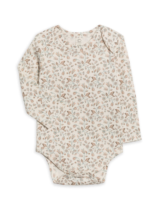 Organic Baby River Bodysuit - Yuma Floral / Teal + Taupe