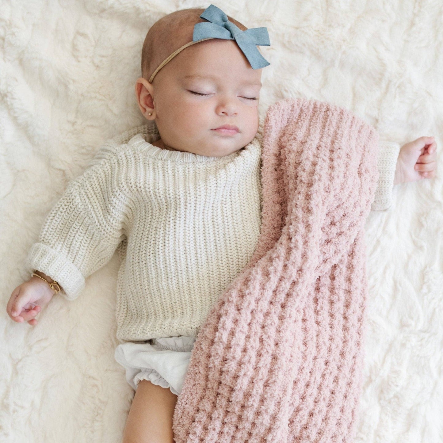 WAFFLE KNIT MINI BLANKETS: Elm