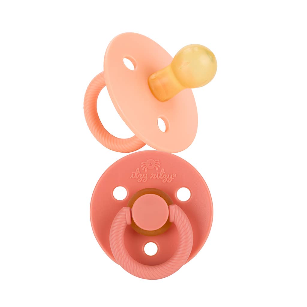 Itzy Soother™ Natural Rubber Paci Sets: Blossom + Rosewood