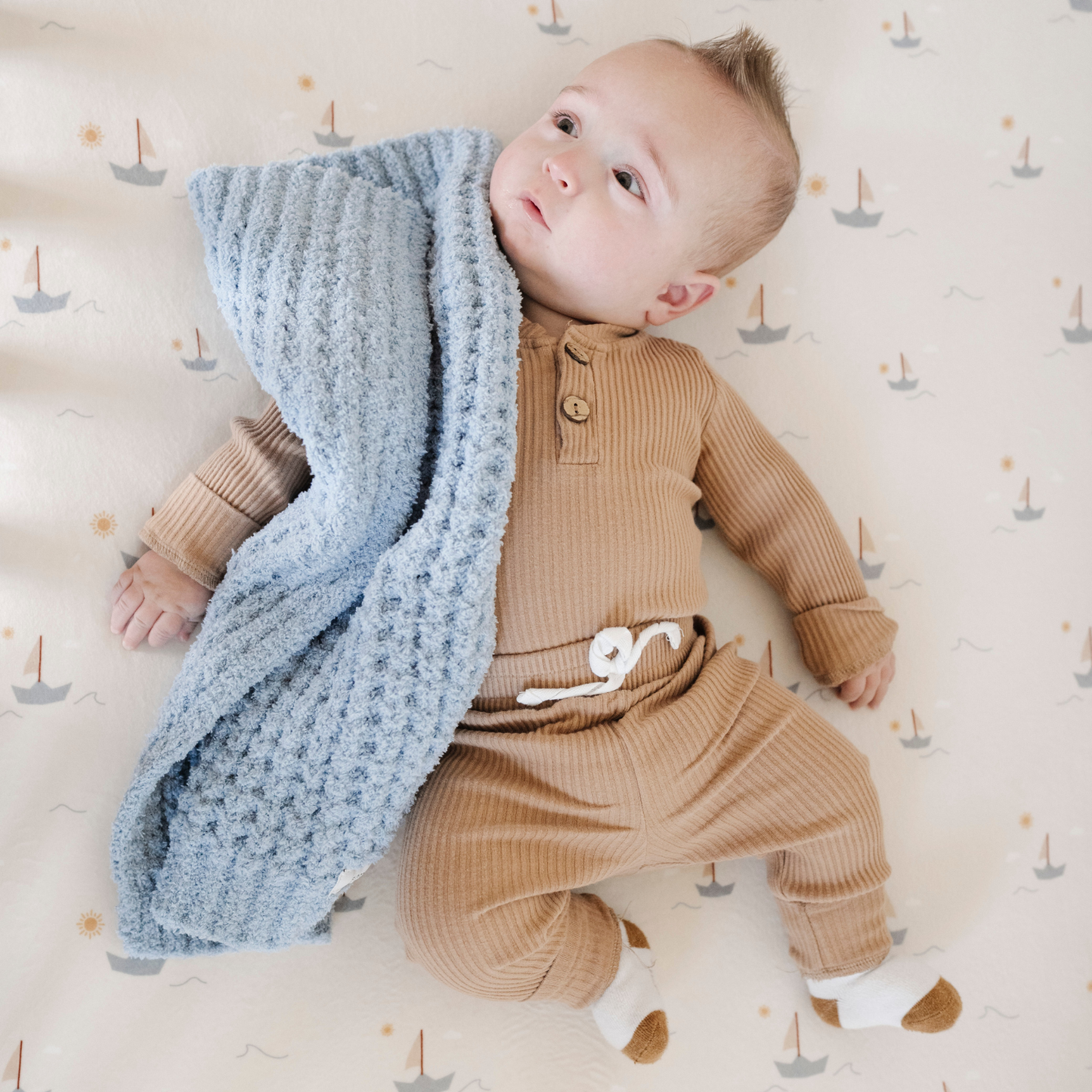 WAFFLE KNIT MINI BLANKETS: Elm