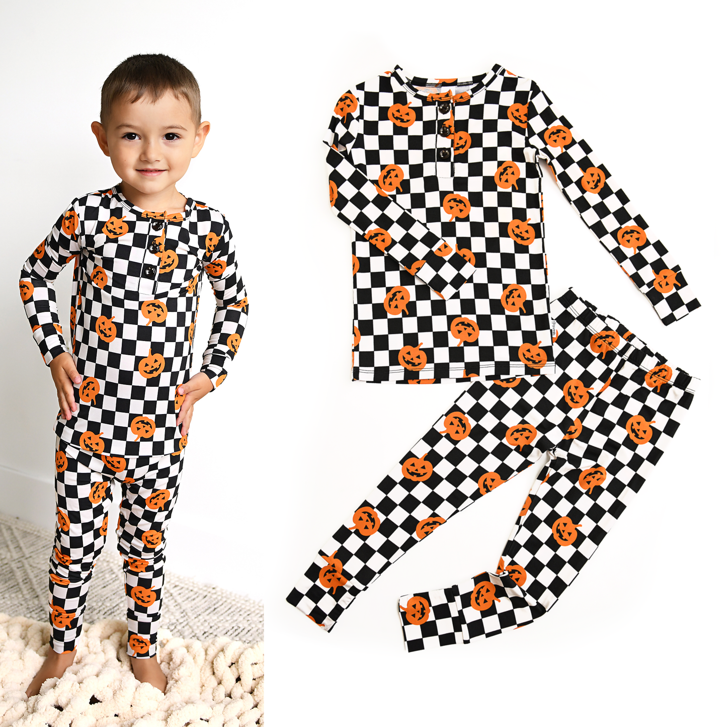 Merlin Pumpkin TWO PIECE Bamboo Halloween Kids Lounge Set: 4/5