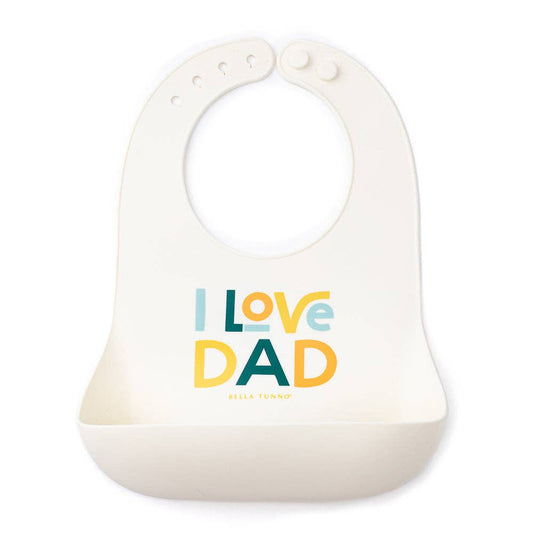 I Love Dad Wonder Bib: Off White