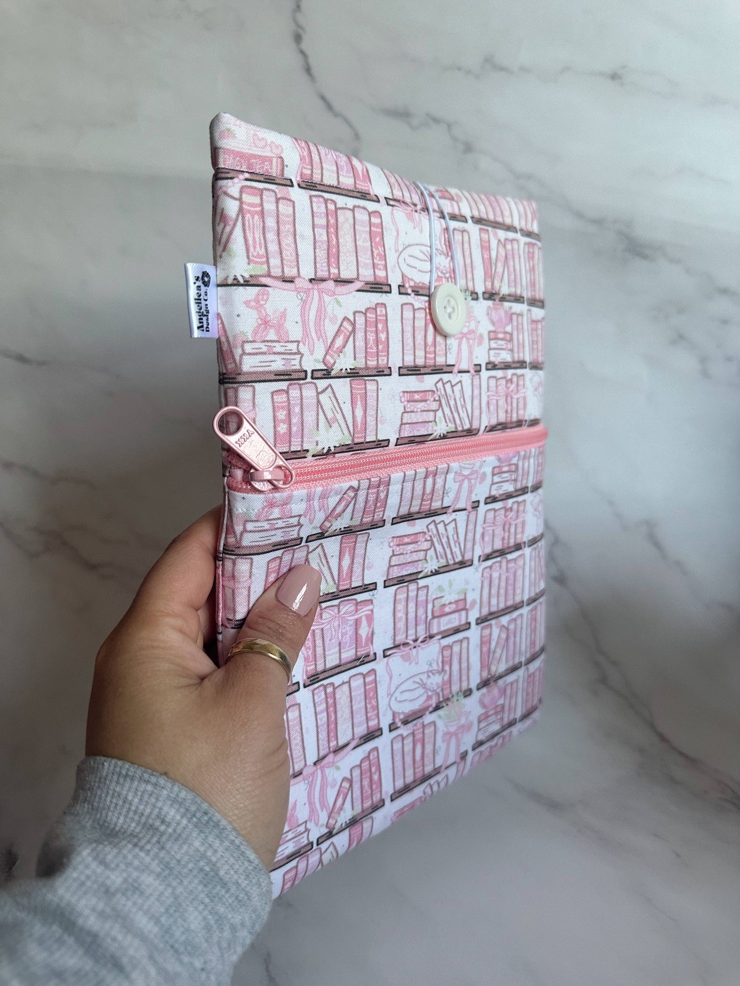 PINK COQUETTE LIBRARY book sleeve: Pink bow / XL