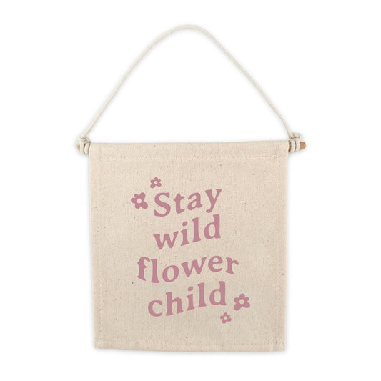 Stay Wild Flower Child Canvas Hang Sign