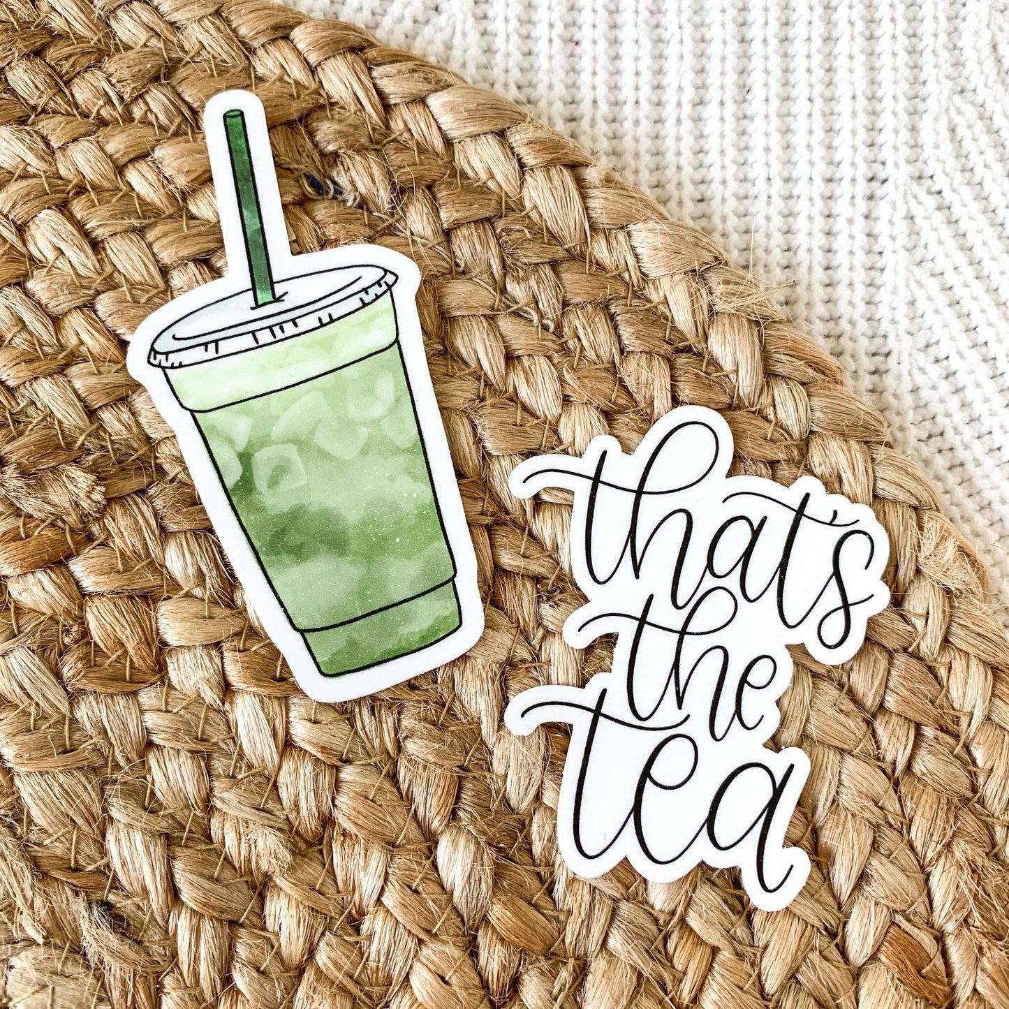 Matcha Green Tea Latte Cup Sticker 4x2in