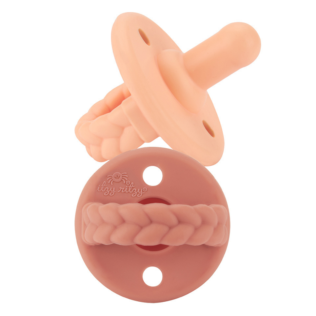 Sweetie Soother™ Pacifier Sets (2-pack): Toast + Buttercream Braids