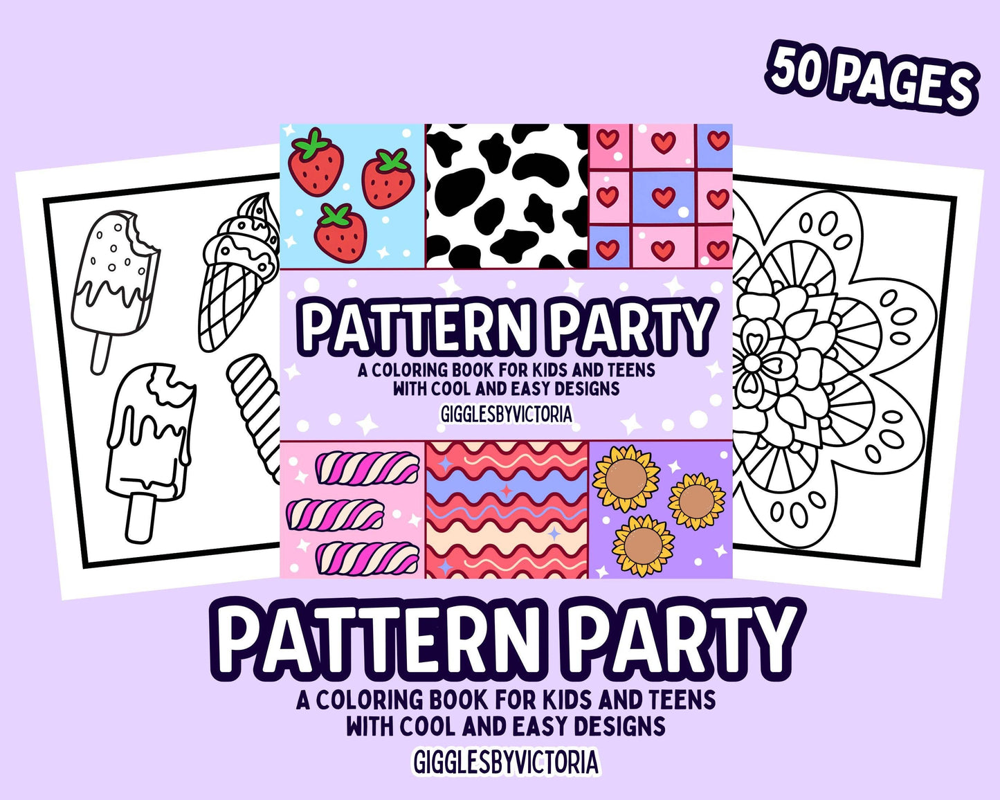 Pattern Party Coloring Book for Kids and Teens