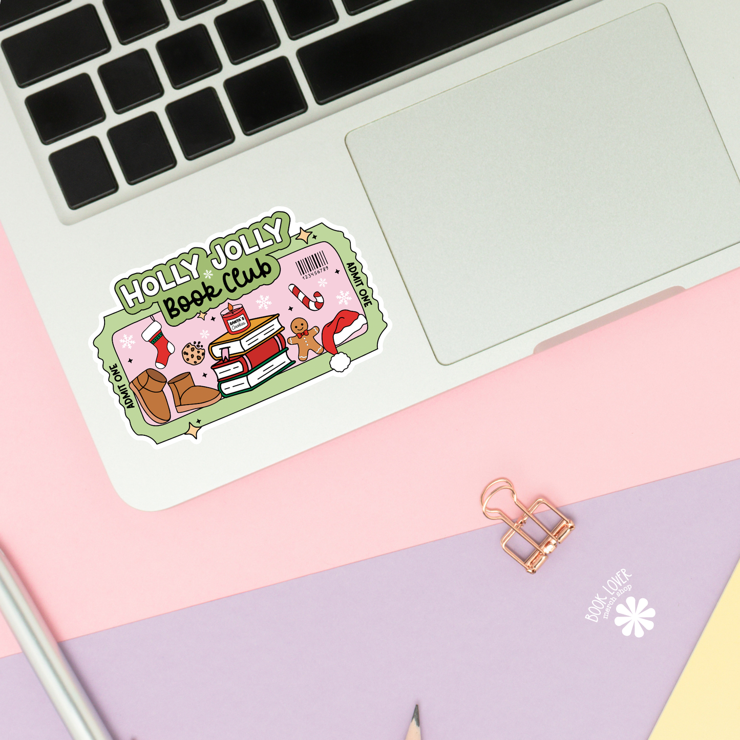 Holly Jolly Book Club Stickers / Christmas Bookish Stickers : 3''