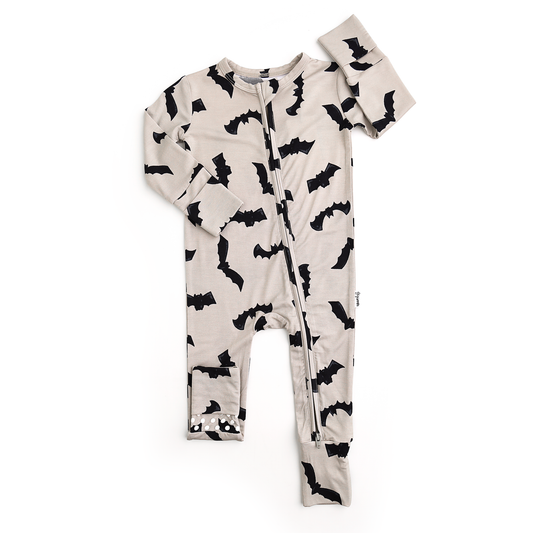 Vlad Gray Bats ZIP Bamboo Halloween Sleepies Little