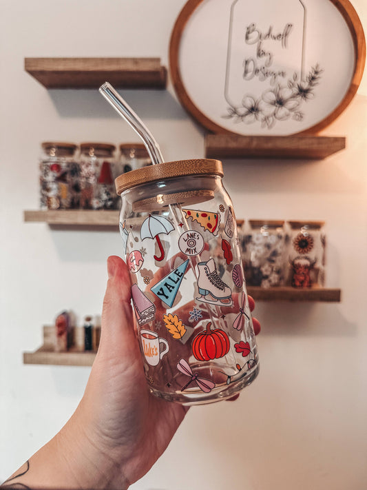 Gilmore Girls Glass Can Cup: 16oz