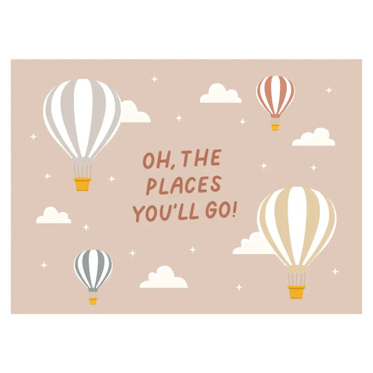 Oh The Places You'll Go Banner (Neutral) | Fabric Wall Sign: Small 17x13"