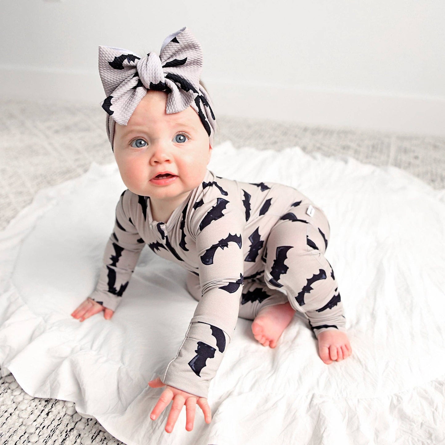 Vlad Gray Bats ZIP Bamboo Halloween Sleepies Little