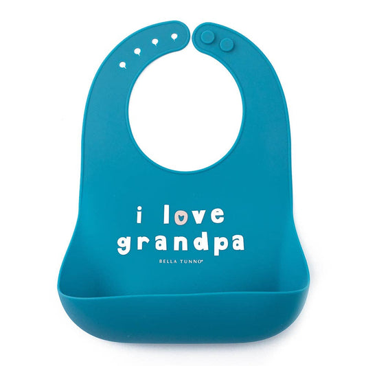 Love Grandpa Wonder Bib: Blue