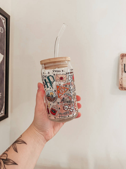 Wizard Doodles Glass Can Cup