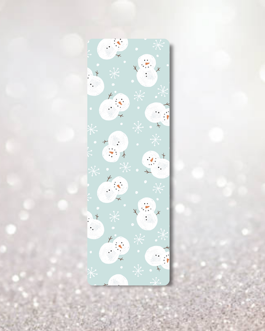 Aqua Snowman Bookmark: Soft Touch Matte