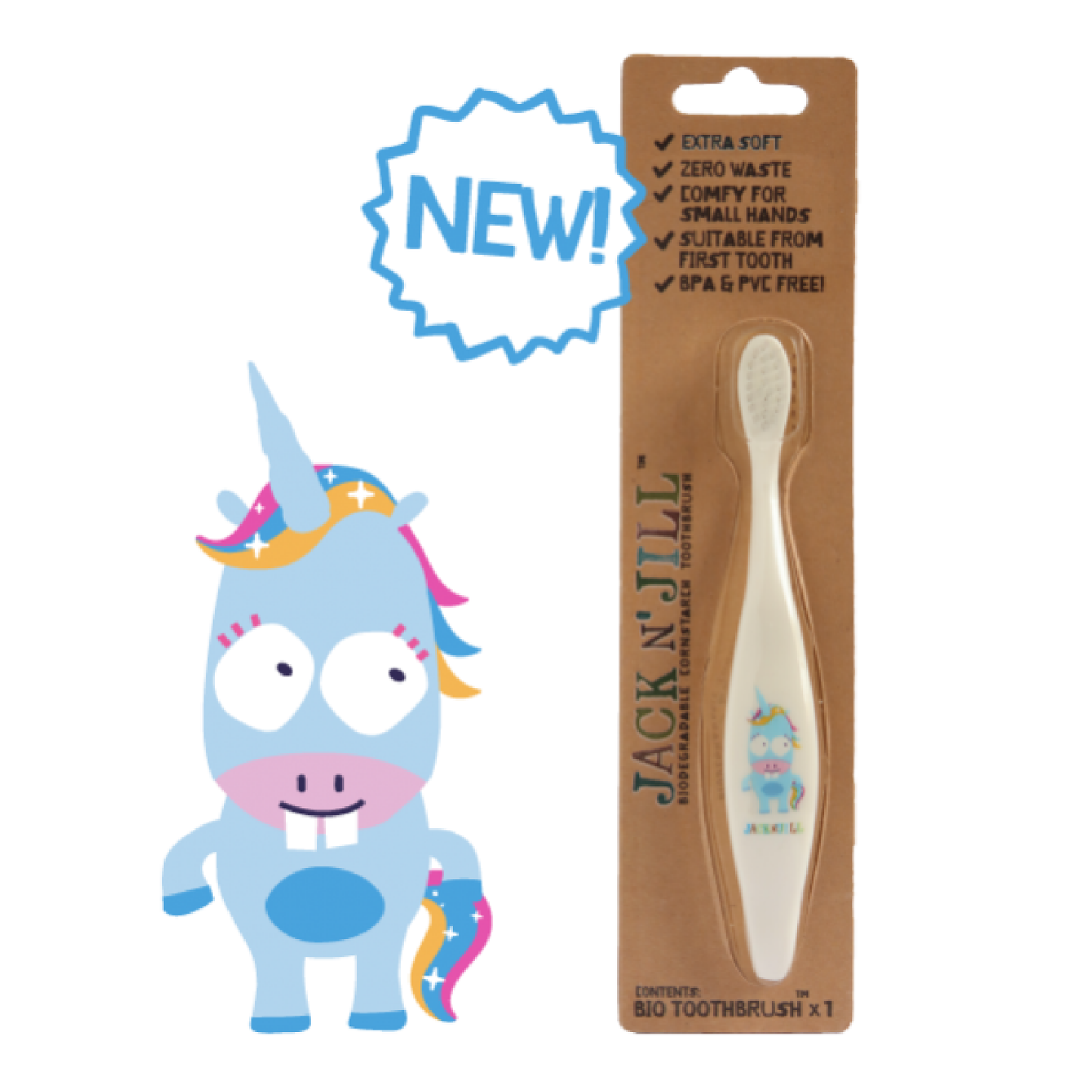 Unicorn Jack N' Jill Bio Toothbrush