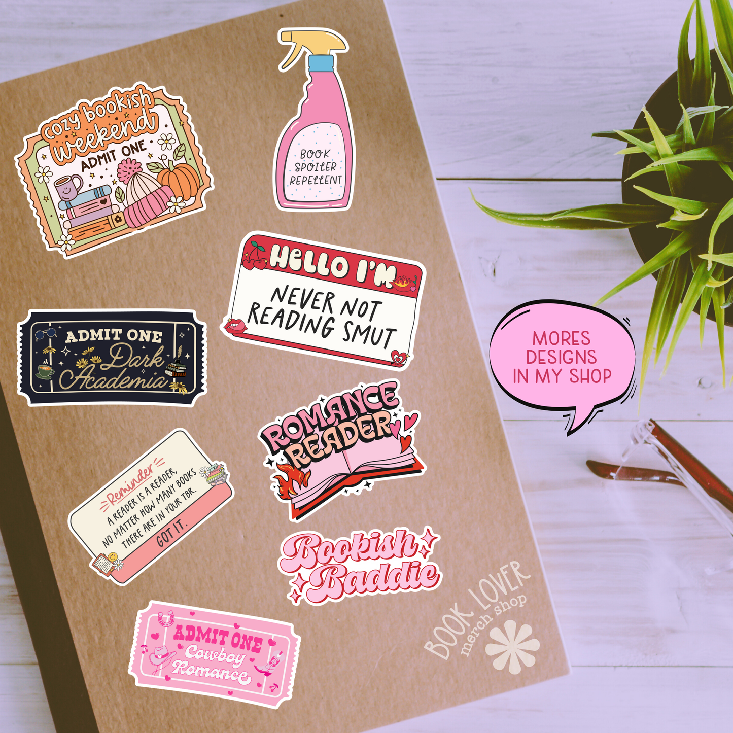 Booked For  Holidays Stickers / Christmas Bookish Stickers: 3''