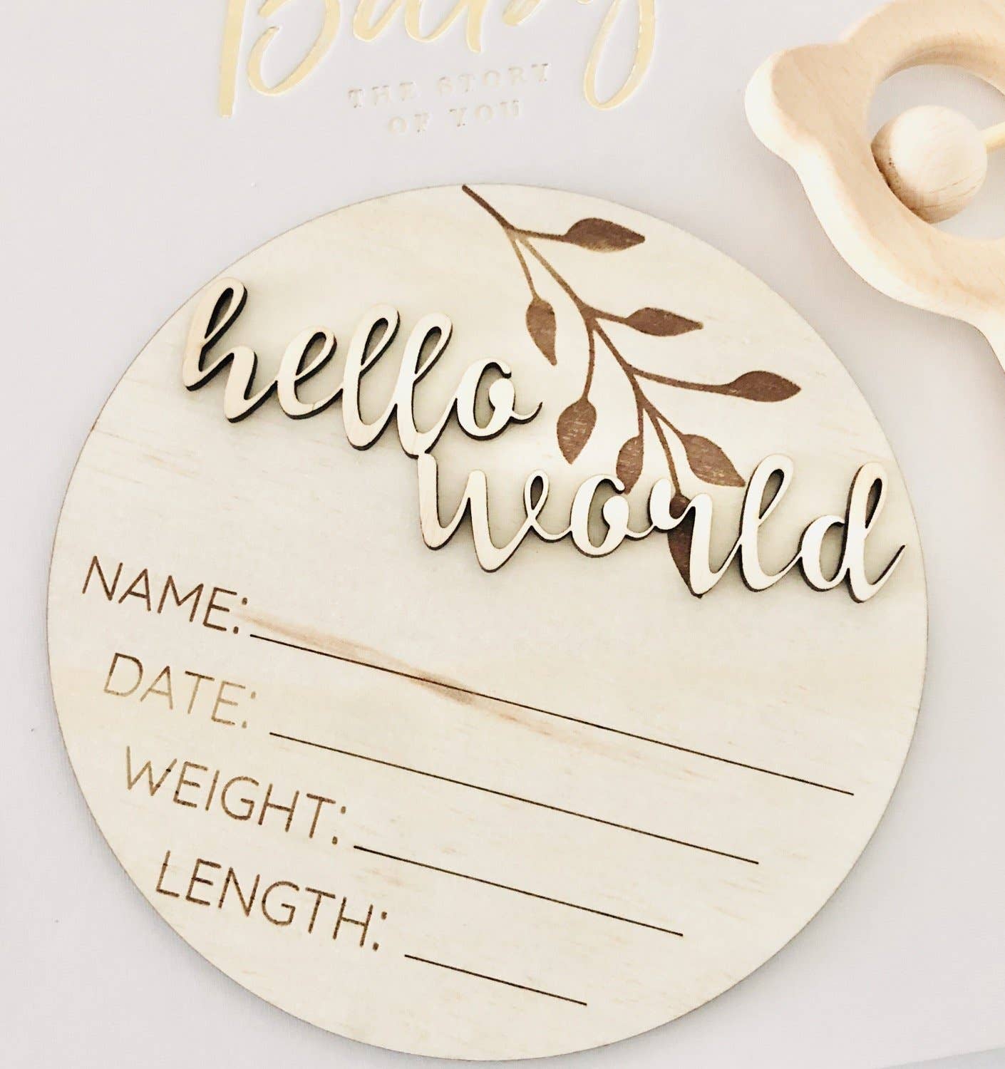 Classic Birth Announcement Disc: Sage