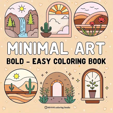 Bold & Easy Minimal Art Coloring Book for Adults & Teens