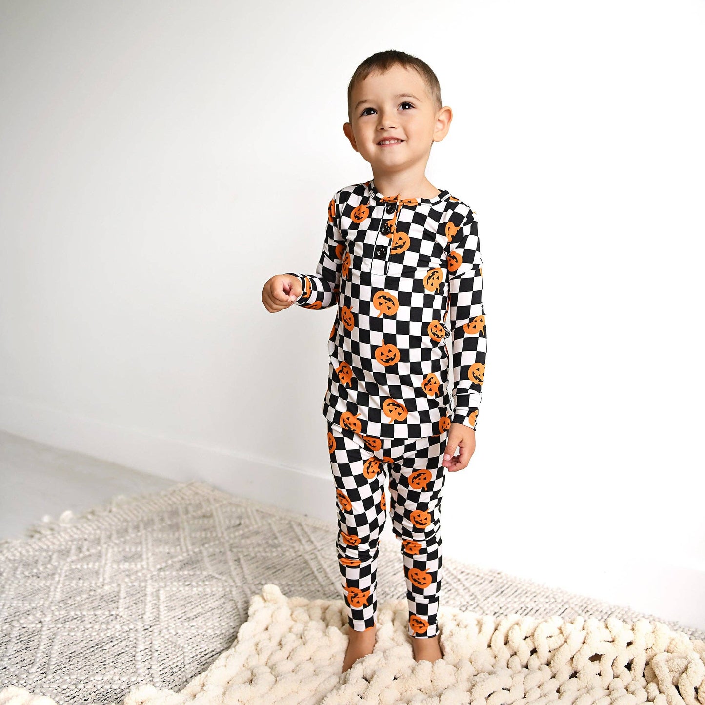 Merlin Pumpkin TWO PIECE Bamboo Halloween Kids Lounge Set: 4/5