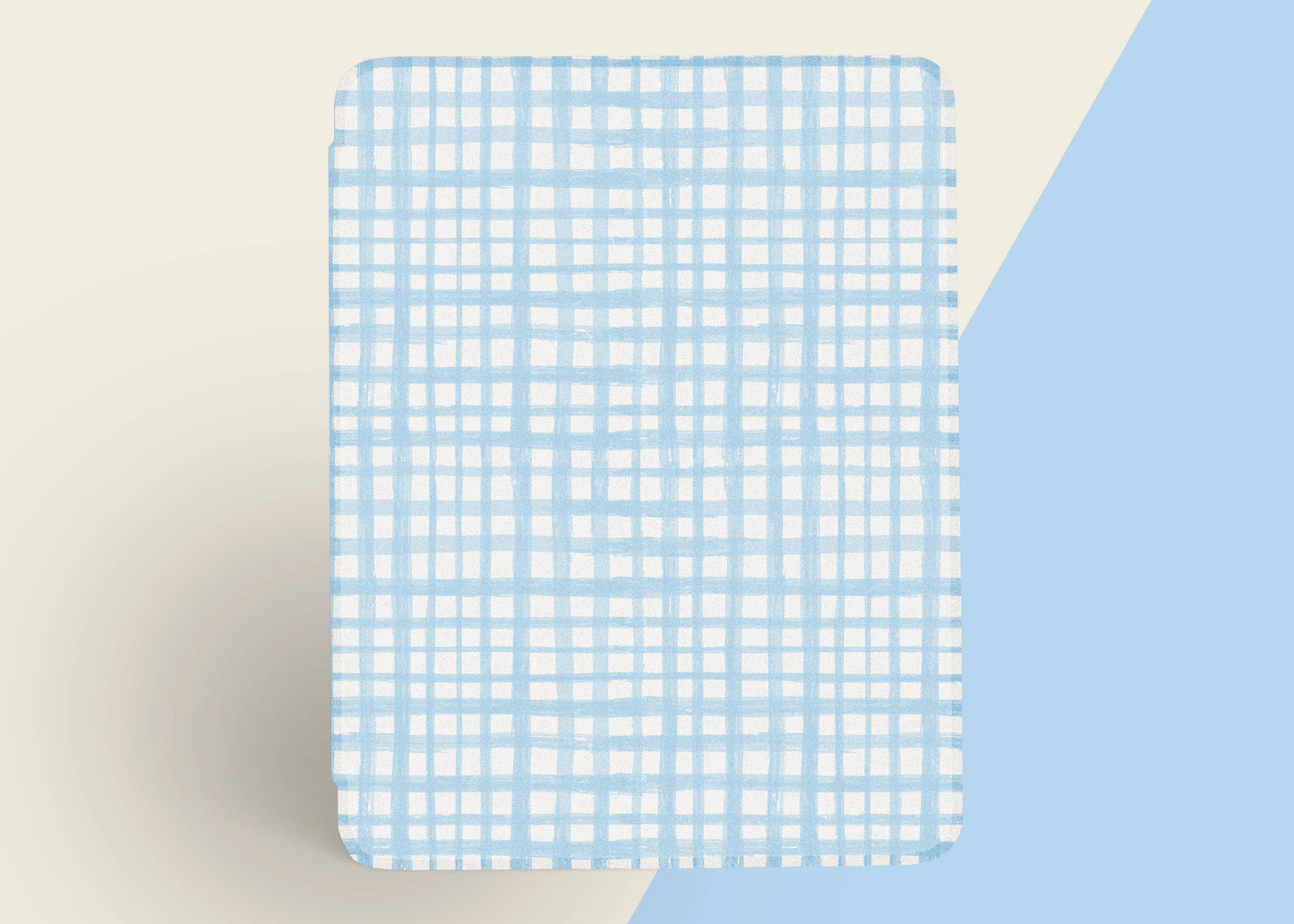 Soft Blue Gingham Kindle Case: Kindle Paperwhite 2024 12th Gen