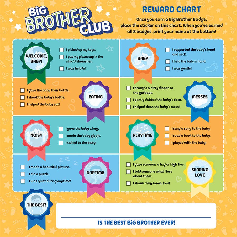 Welcome to the Big Brother Club with Reward Chart & Stickers