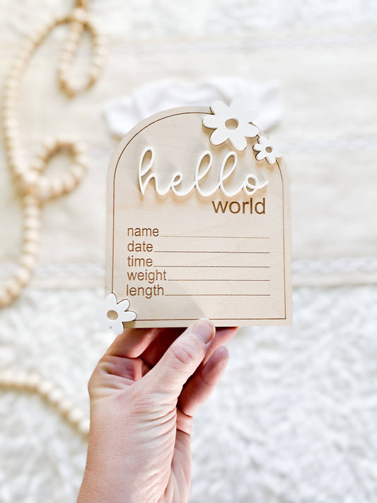 Wooden Hello World - Daisy: Blush / Hello World