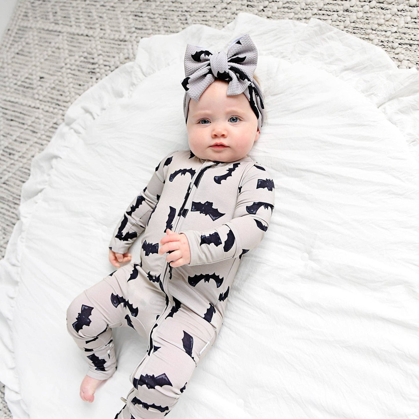 Vlad Gray Bats ZIP Bamboo Halloween Sleepies Little