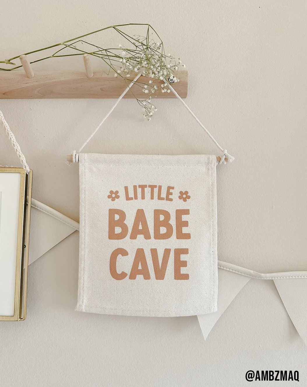 Little Babe Cave Canvas Hang Sign