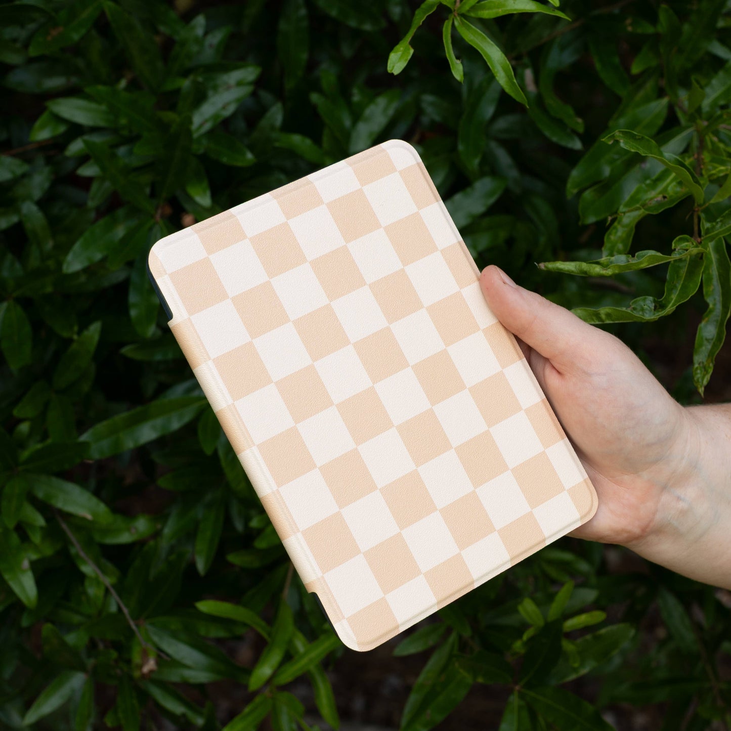 Latte Checker Clear Back Kindle Case | Bookish & Reading: Kindle Paperwhite (11th Generation)